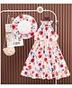 Mark & Mia Sleeveless Frock with Floral Print & Hat - Pink