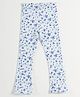 JusCubs Cotton Lycra Knit Floral Printed Leggings - White
