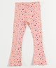 JusCubs Cotton Lycra Knit Heart Printed Leggings - Pink