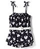 Mark & Mia Sleeveless Jumpsuit with Heart Print & Belt - Black