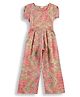 JusCubs Cotton Knit Half Sleeves Floral Paisley Printed Jumpsuit - Pink