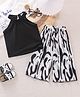 Mark & Mia Cotton Sleeveless Top & Lounge Pant with Abstract Print - Black