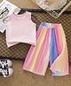 Mark & Mia Cotton Sleeveless Top & Striped Pant Set - Pink