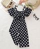 Mark & Mia Cold Shoulder Sleeves Polka Dots Printed Jumpsuit - Black