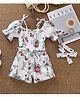 Mark & Mia Half Sleeves Floral Printed Jumpsuits with Headband - White