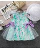Mark & Mia Sleeveless Frock with Hat Bow Applique & Floral Print - Aqua Blue