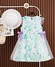 Mark & Mia Sleeveless Frock with Hat Bow Applique & Floral Print - Aqua Blue
