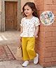Mark & Mia Half Sleeves Floral Printed Top & Pant Set - Multicolour