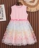 Mark & Mia Sleeveless Floral Applique Party Wear Frock - Pink