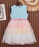 Mark & Mia Sleeveless Floral Applique Party Wear Frock - Light Blue