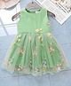 Mark & Mia Sleeveless Floral Embroidered Party Wear Frock - Light Green
