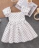 Mark & Mia Half Sleeves Polka Dots Printed Party Wear Frock - White
