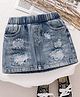 Mark & Mia Denim Washed Distressed Skirt - Blue