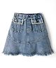 Mark & Mia Denim Washed Skirt With Pearl Embellishment - Blue
