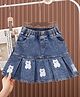 Mark & Mia Washed Denim Skirt With Bear Embroidery - Blue