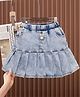 Mark & Mia Denim Washed Pleated Skirt - Light Blue