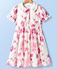 Mark & Mia Half Puffed Sleeves Floral Printed Frock - Pink