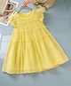 Mark & Mia Half Sleeves Solid Textured Frock - Yellow
