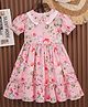 Mark & Mia Cotton Half Sleeves Floral Printed Frock - Pink