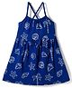 Doodle Poodle 100% Cotton Knit Sleeveless Sea Life Theme Printed Frock - Navy Blue