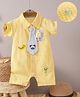Mark & Mia Cotton Short Sleeves Romper With Embroidery & Tie Applique - Yellow