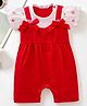 Mark & Mia Cotton Half Sleeves Romper With Bow Applique - Red
