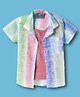 Dapper Dudes Half Sleeves Tie Dye Printed Shirt With Attached Solid Tee - Multi Colour