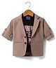 Dapper Dudes Full Sleeves Blazer With Typography Printed Tee - Fawn