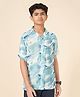 Coolsters by Pantaloons Rayon Woven Half Sleeves Abstract Printed Shirt - Aqua Blue