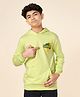 Pantaloons Junior Cotton Knit Full Sleeves Just Skate Text Printed Hoodie - Limegreen