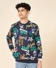 Pantaloons Junior Cotton Knit Full Sleeves Typography Printed Light Winter Sweatshirt - Navy Blue
