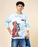 Pantaloons Junior Cotton Knit Marvel Featuring Full Sleeves Tie & Dye Deadpool Printed Light Winter Sweatshirt - White