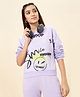 Pantaloons Junior Cotton Knit Full Sleeves Typography Printed Sweatshirt - Lilac