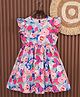 Mark & Mia Frill Sleeves Frock with Floral Print - Multicolor