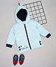 Pantaloons Junior Woven Full Sleeves Animal Printed Hooded Quilted Jacket - Light Blue