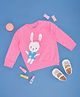 Pantaloons Junior Knit Full Sleeves Bunny Printed Light Winter Sweatshirt - Pink
