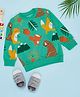 Pantaloons Baby Sleeves Animal Printed Light Winter Sweatshirt - Green