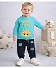 BAD BOYS Cotton Knit Full Sleeves Always Fun Day Text Printed Tee & Joggers Set - Blue