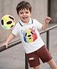 Mark & Mia Cotton Knit Half Sleeves Oversized Polo T-Shirt & Shorts Set with Panda Print - Multicolor