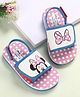Babyoye Disney Back Strap Closure Slider Style Flip Flops With Minnie Mouse Graphic & Heart Print - Pink