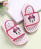 Babyoye Disney Back Strap Closure Slider Style Flip Flops With Minnie Mouse Graphic & Heart Print - Pink