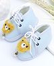 KIDSUN Animal Applique Detailed Lace Up Booties - Blue