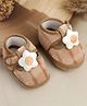 KIDSUN Front Star Applique Detailed Velcro Closure Booties - Brown