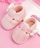 KIDSUN Front Star Applique Detailed Velcro Closure Booties - Pink