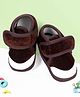 KIDSUN Solid Velcro Closure Booties - Brown