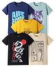 Pine Kids Cotton Knit T-Shirts Graphic Print Round Neck Half Sleeves Multi Colors 7-8 Years Pack of 5