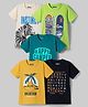 Pine Kids Cotton Knit T-Shirts Graphic Print Round Neck Half Sleeves Multi Colors 5-6 Years