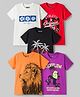 Pine Kids Cotton Knit T-Shirts Half Sleeves Round Neck Graphic Print Multi Colors 5-6 Years