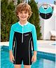 Mark & Mia Full Raglan Sleeves Legged Swimsuit - Aqua Blue