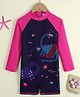 Mark & Mia Full Raglan Sleeves Legged Swimsuit - Fuchsia